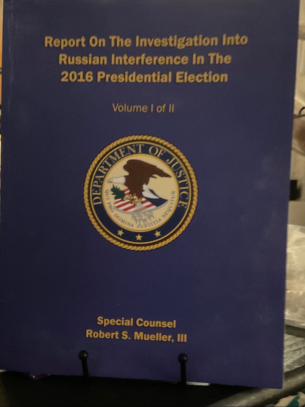 Special Counsel Report - Blue Cover with Gold Seal
